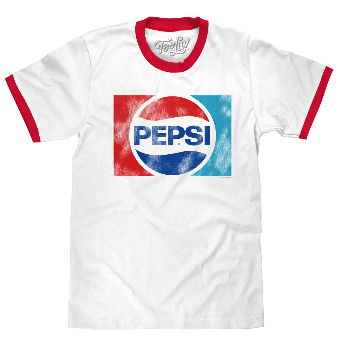 Pepsi Ringer T Shirt White and Red Tee Luv