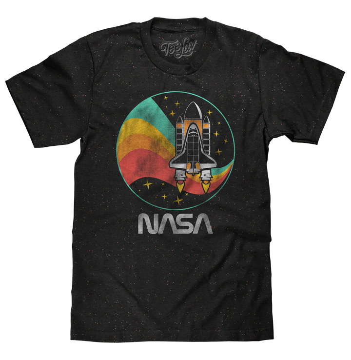 NASA Worm Shuttle Logo T-Shirt - Black