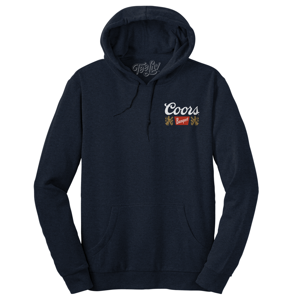 Coors Banquet Beer Double Sided Graphic Hooded Sweatshirt Navy