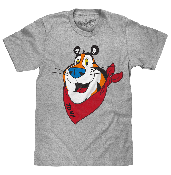 Tony The Tiger Frosted Flakes Cereal Mascot T-Shirt - Athletic Heather Gray