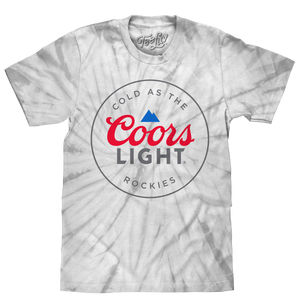 Coors Light Cold as the Rockies Tie Dye T-Shirt - Silver Spider Tie Dye