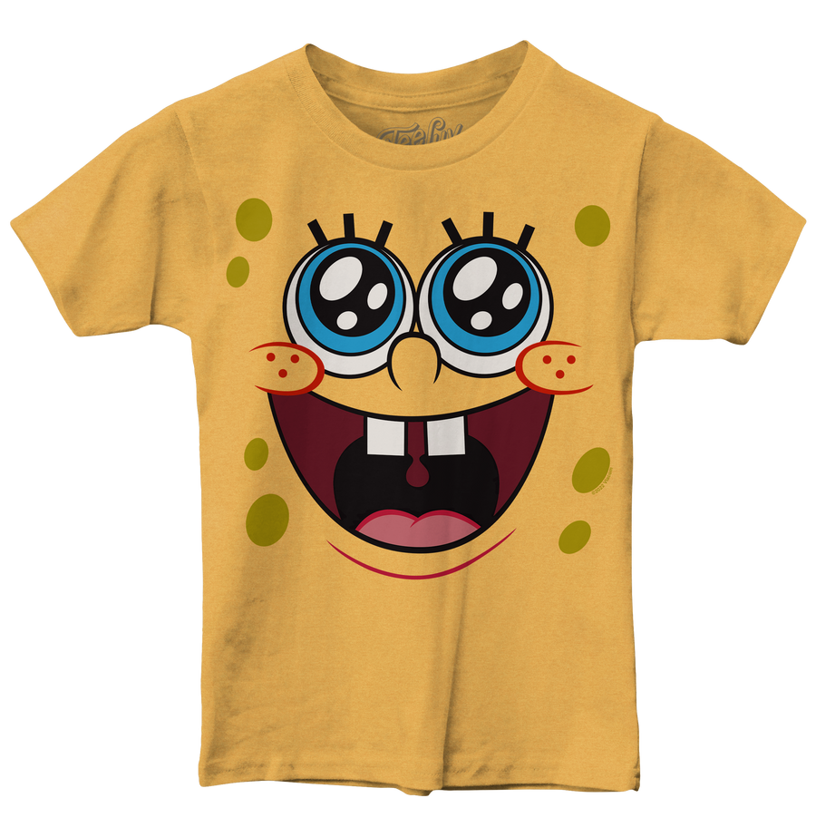 Tee Luv Kids Spongebob Squarepants Face Youth T-Shirt - Banana Yellow