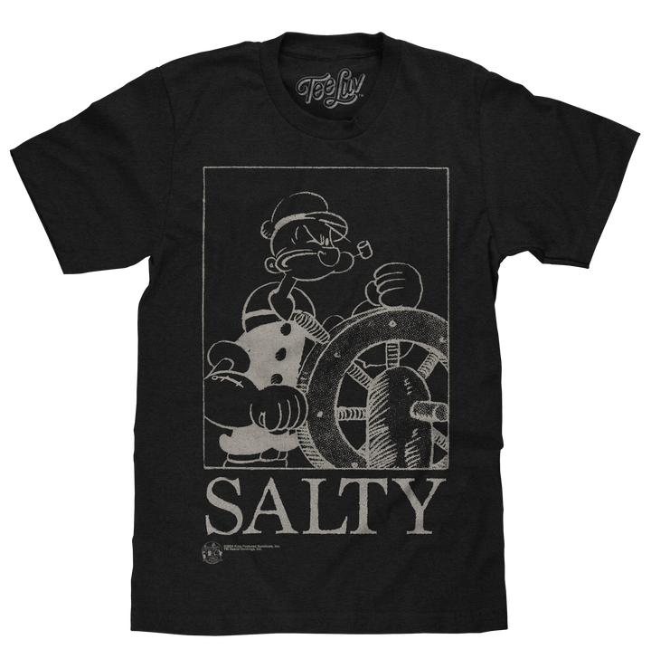Popeye The Sailor Man Salty T-Shirt - Black