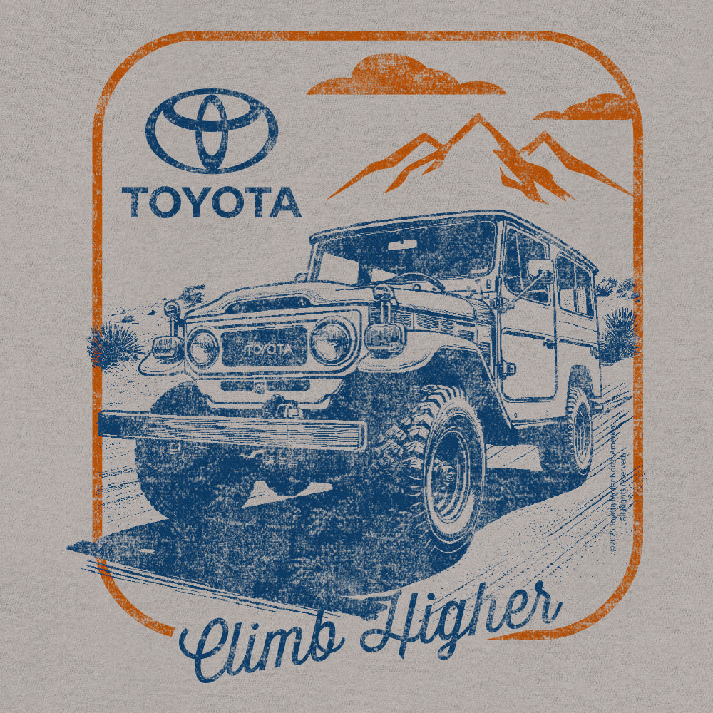 Retro Toyota Land Cruiser Climb Higher T-Shirt - Light Gray – Tee Luv