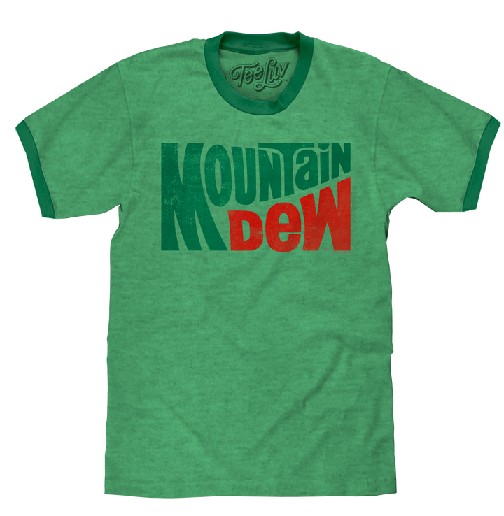 Vintage Mt Dew Ringer T-Shirt - Green