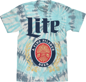 Miller Lite Beer Tie Dye T-Shirt - Coral Reef Tie Dye