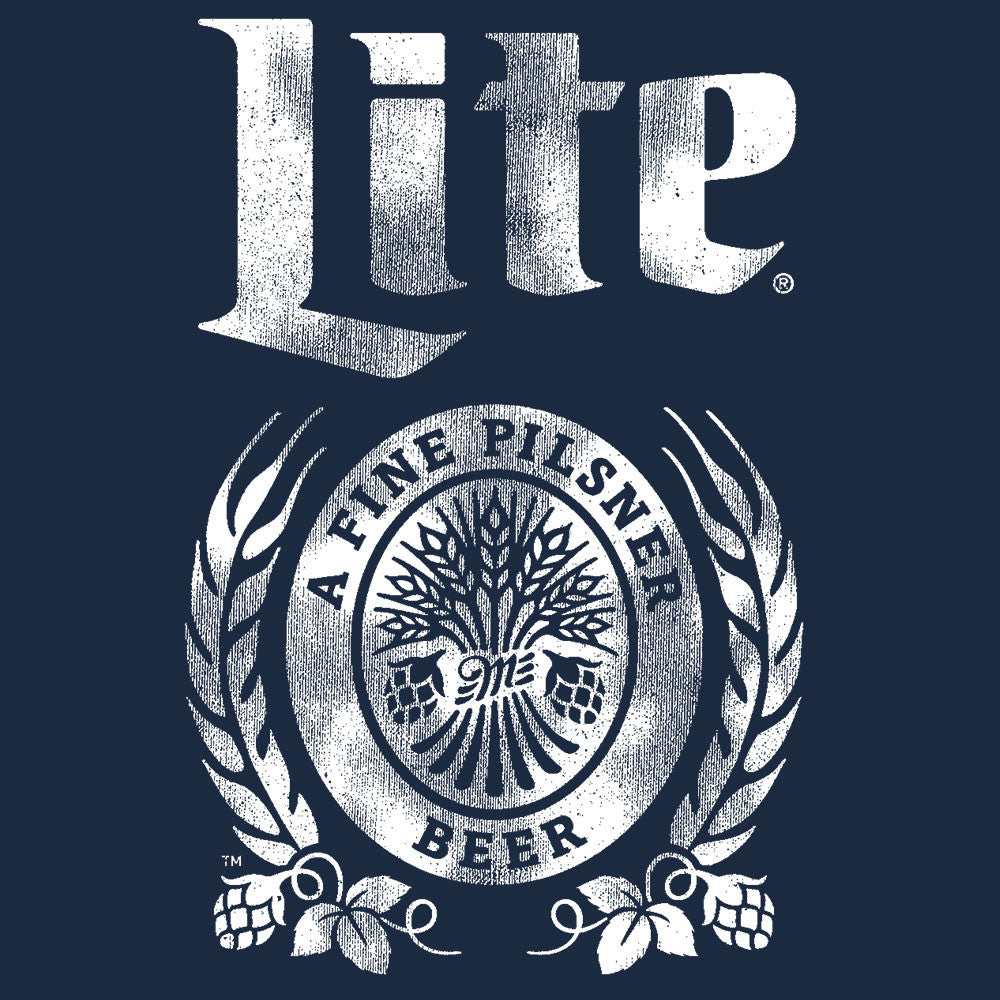 Miller Lite Bold Text Logo Blue Tshirt