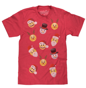 Emoji Holiday Party T-Shirt - Red