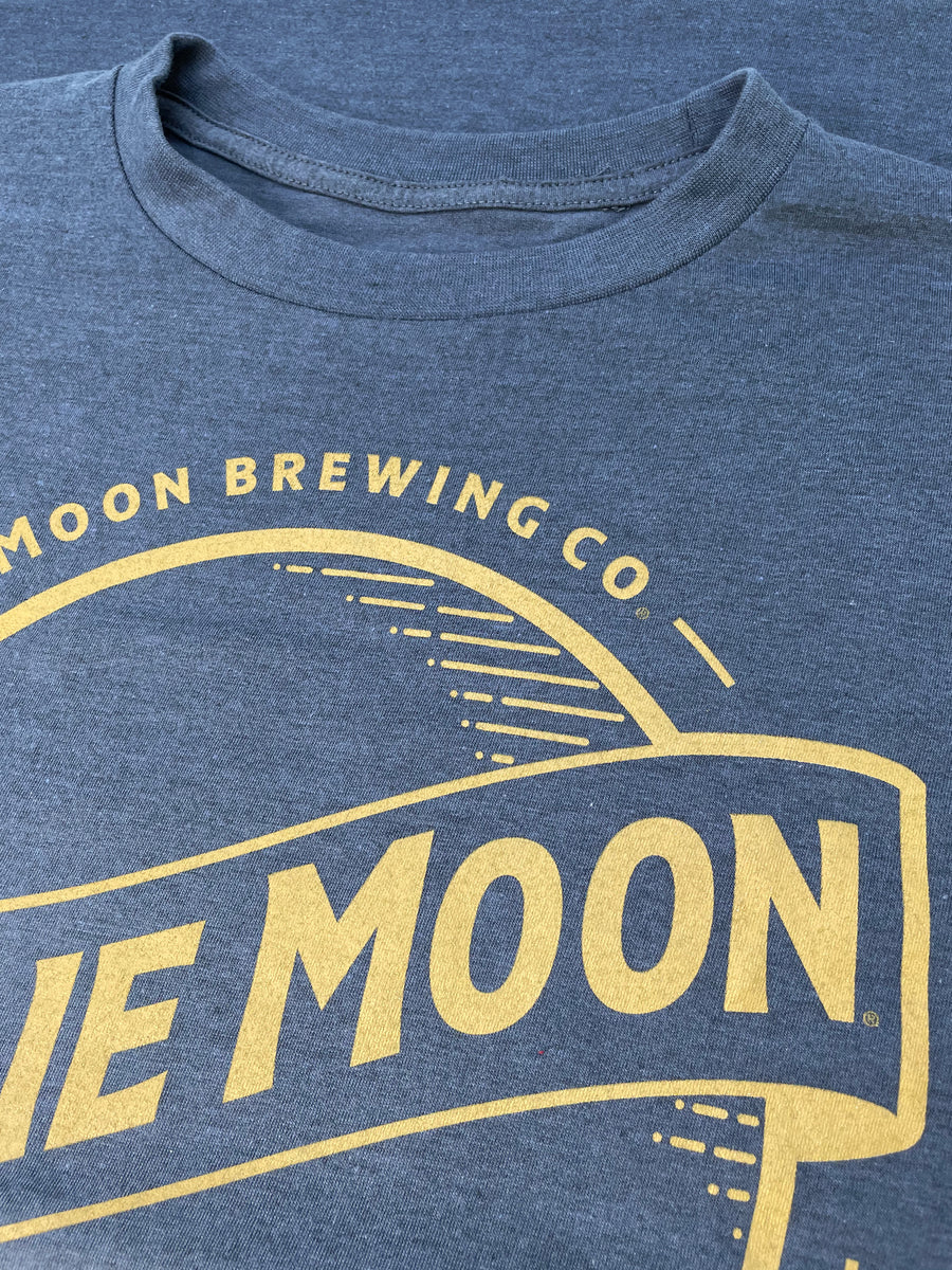 Blue Moon Gold Print Logo T-Shirt - Indigo