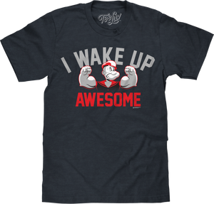 Popeye I Wake Up Awesome T-Shirt - Navy Heather