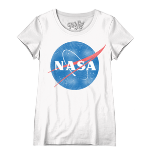Women's Vintage NASA Logo Scoopneck T-Shirt - White