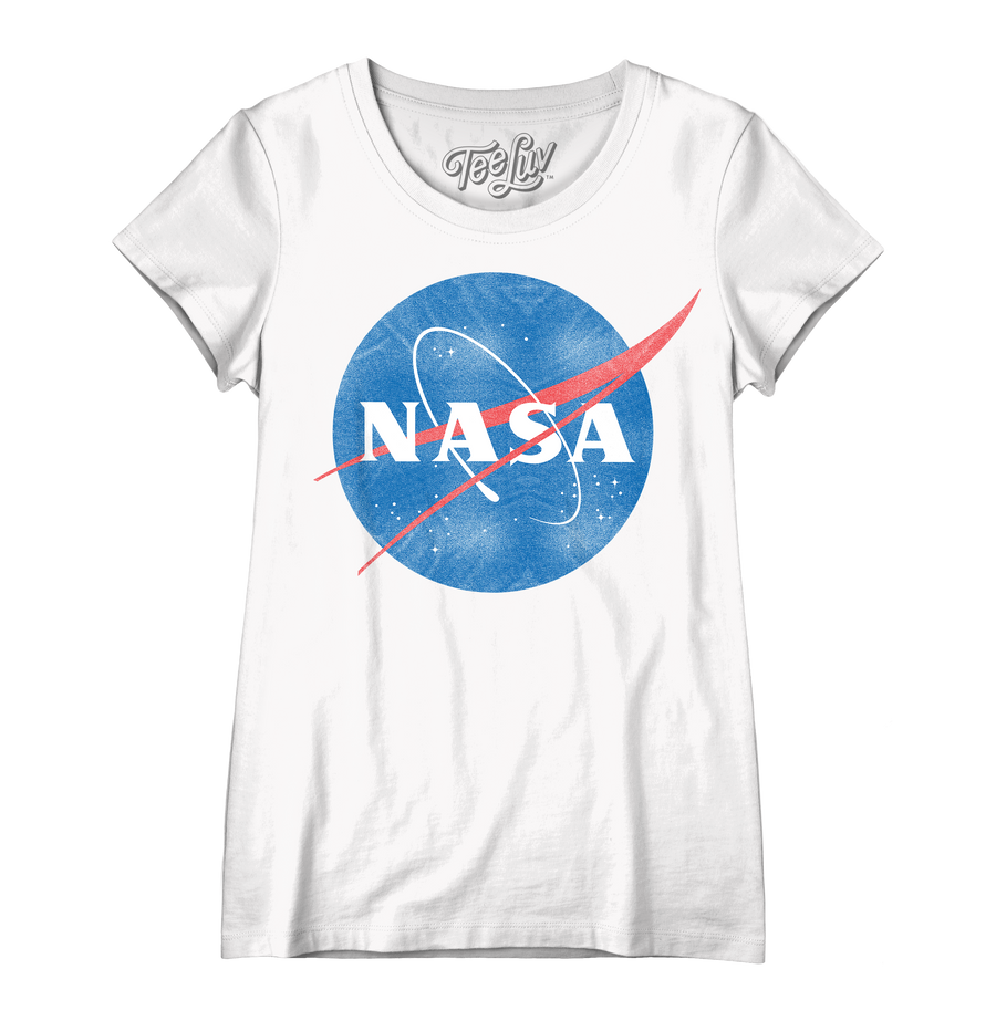 Women's Vintage NASA Logo Scoopneck T-Shirt - White
