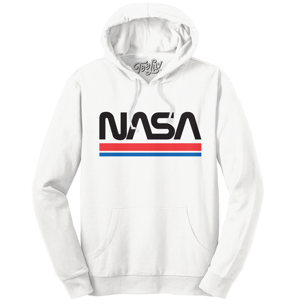 NASA Worm Logo Hooded Sweatshirt White Tee Luv