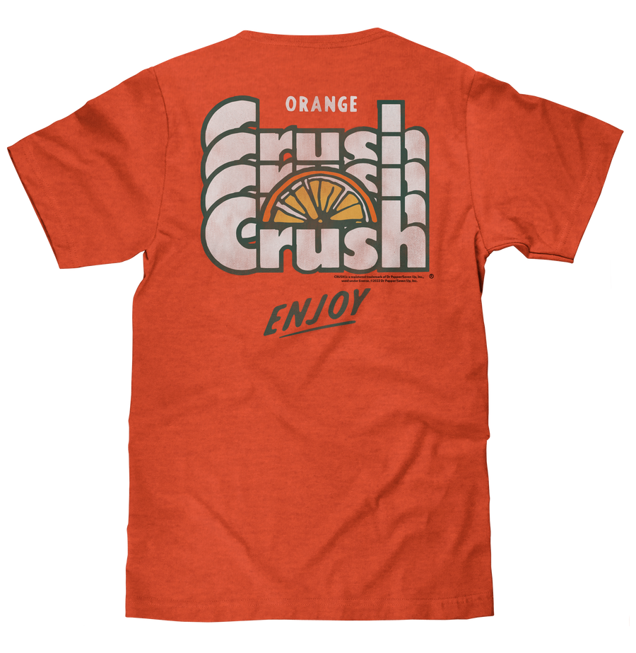 Orange Crush Soda Front and Back Print T-Shirt - Orange Heather