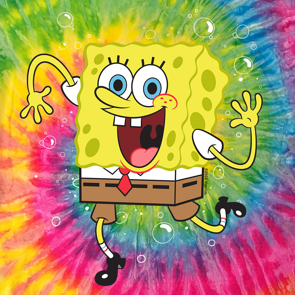 Blue tie store dye spongebob shirt