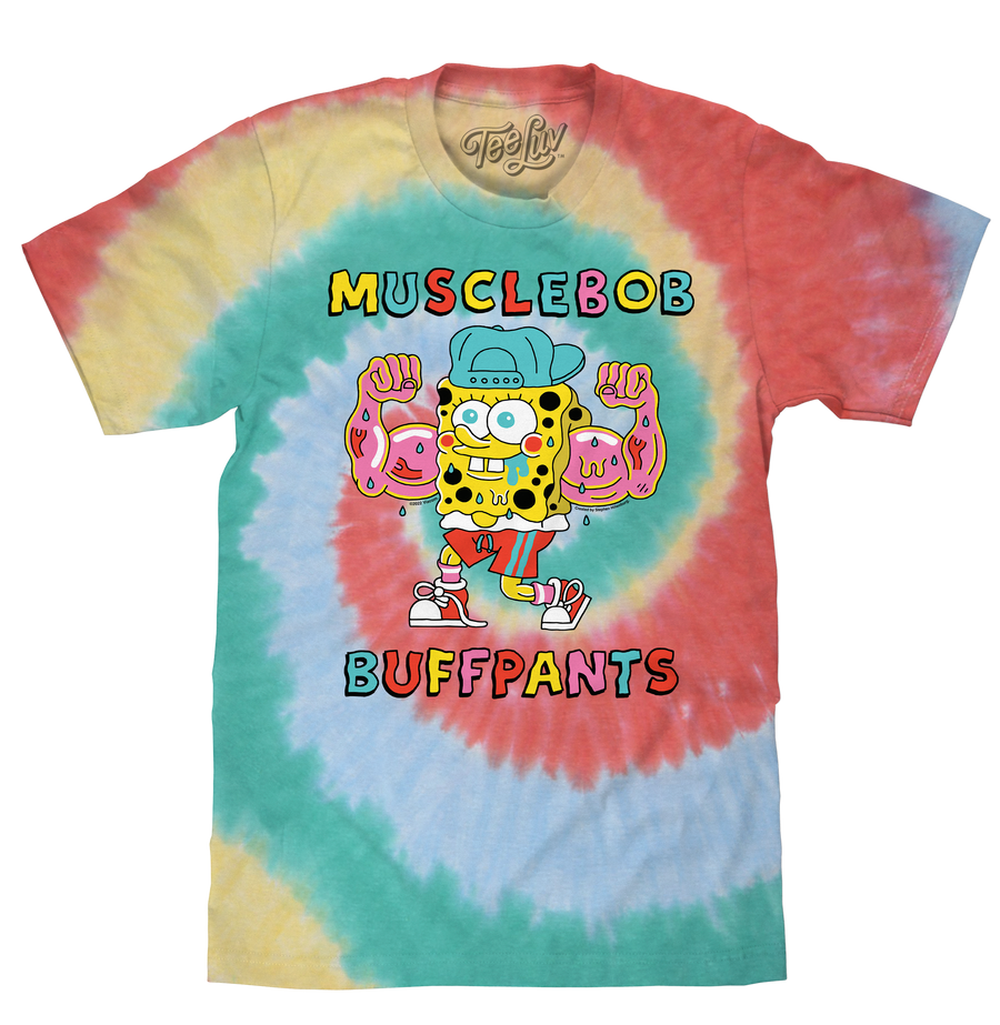 Musclebob Buffpants Spongebob Tie Dye T-Shirt - Gum Drop