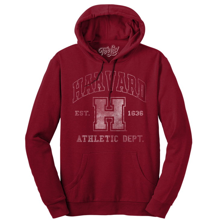 Harvard Athletic Department Pullover Hooded Sweashirt - Crimson