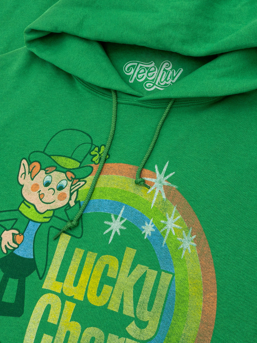 Lucky Charms Vintage Lucky the Leprechaun Logo Hooded Sweatshirt - Kelly Green