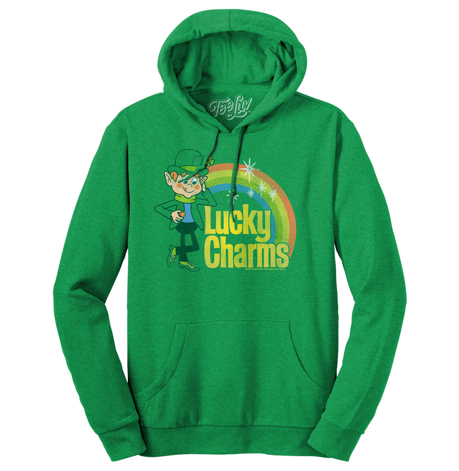 Lucky Charms Vintage Lucky the Leprechaun Logo Hooded Sweatshirt - Kelly Green