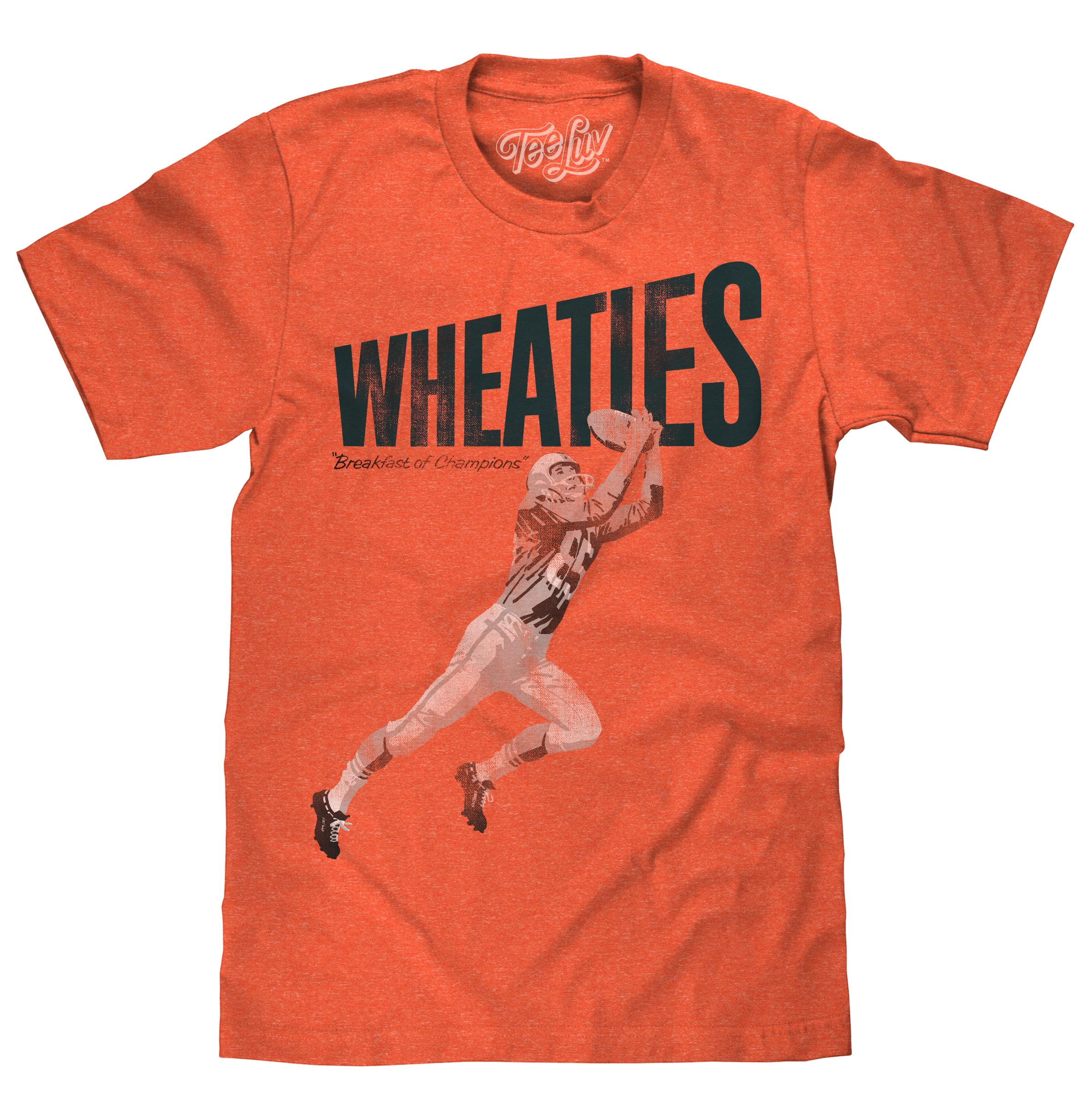 Wheaties Breakfast of Champions Football Player T Shirt Orange