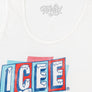 Faded ICEE Retro Logo Tank Top - White