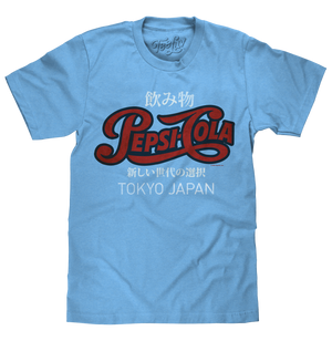 Pepsi Tokyo Japan Retro Logo T-Shirt - Light Blue