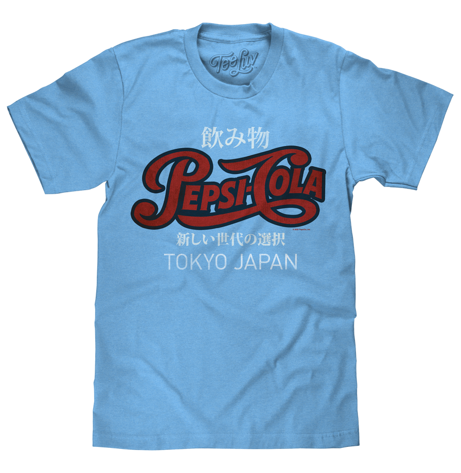 Pepsi Tokyo Japan Retro Logo T-Shirt - Light Blue