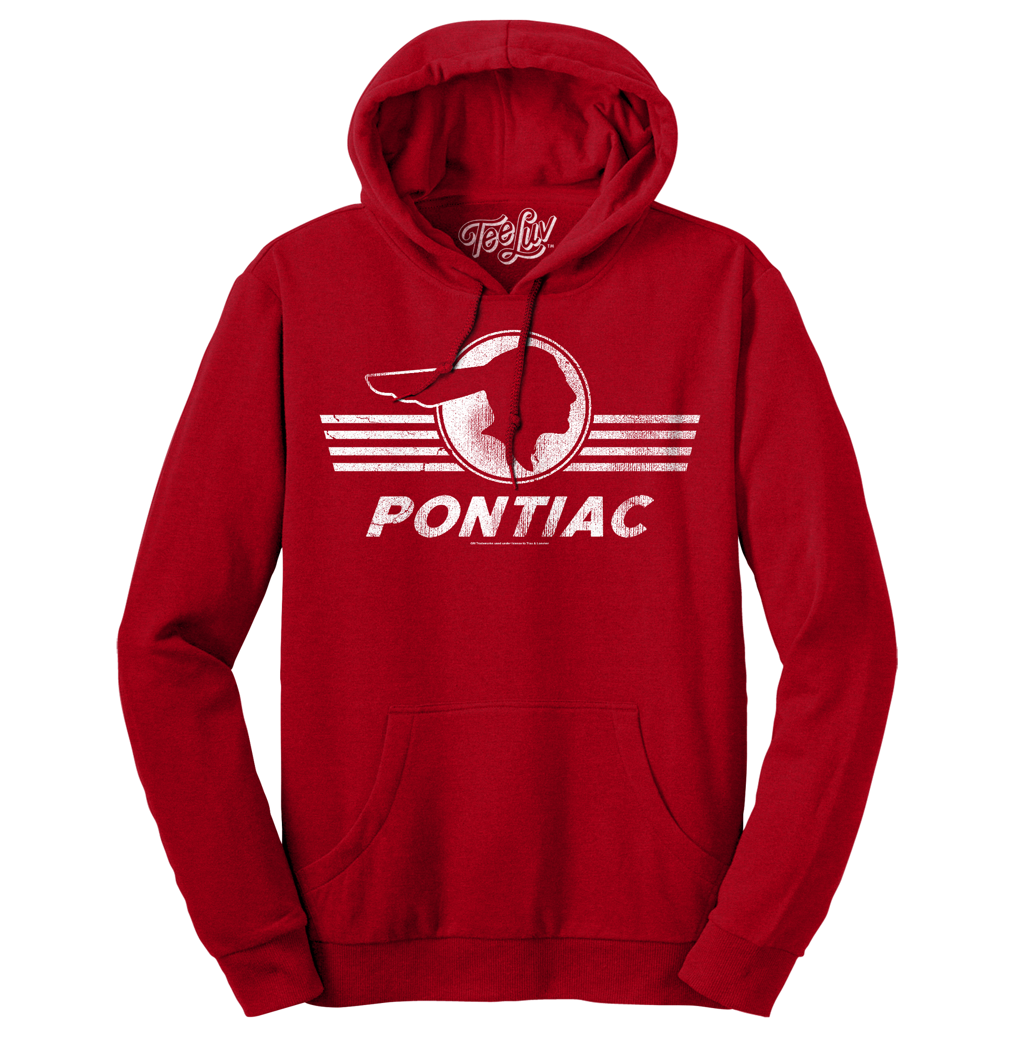 Pontiac Logo Hooded Sweatshirt Red Tee Luv