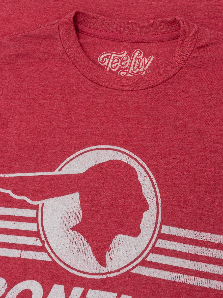 Pontiac Distressed Headdress Logo T-Shirt - Red