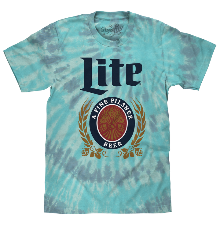 Miller Lite Beer Tie Dye T-Shirt - Coral Reef Tie Dye