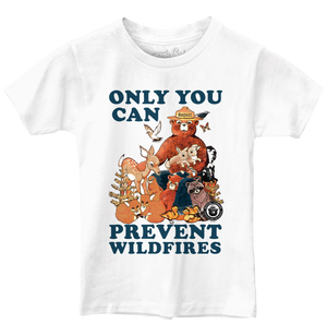 Kids Smokey Bear Only You Can Prevent Wildfires Youth T-Shirt - White