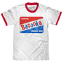 Topps Bazooka Bubble Gum Ringer T-Shirt- Red and White