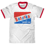 Topps Bazooka Bubble Gum Ringer T-Shirt- Red and White