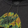 Mtn Dew Camo Skull Long Sleeve Hooded T-Shirt - Dark Gray