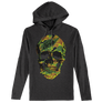 Mtn Dew Camo Skull Long Sleeve Hooded T-Shirt - Dark Gray