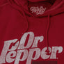 Dr Pepper Distressed Logo Pullover Hooded Sweatshirt - Red