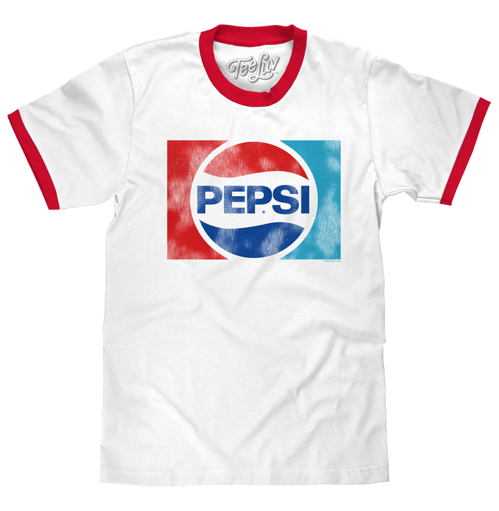 Pepsi Ringer T-Shirt - White and Red