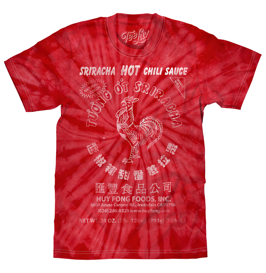 Faded Tuong Ot Sriracha Tie Dye T-Shirt - Spider Red