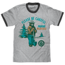 Smokey Bear Please Be Careful Prevent Wildfires Ringer T-Shirt - Gray and Black