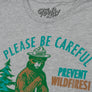 Smokey Bear Please Be Careful Prevent Wildfires  Women's Scoopneck T-Shirt - Gray