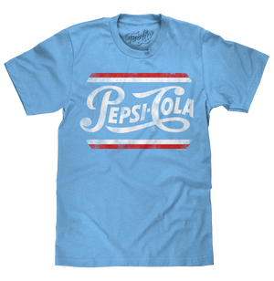 Retro Pepsi Cola Logo T-Shirt - Light Blue