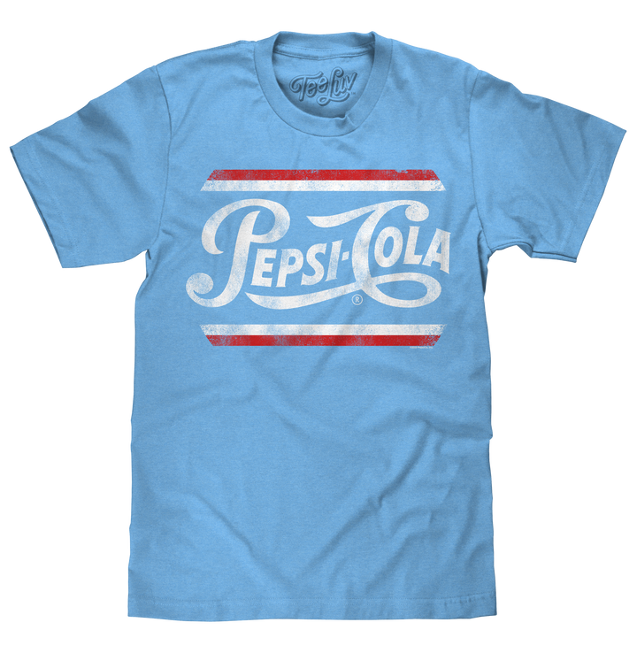 Retro Pepsi Cola Logo T-Shirt - Light Blue