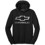 Chevrolet Logo Pullover Hooded Fleece Sweatshirt - Black