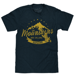 Woodsy Owl The Mountains are Calling T-Shirt - Navy