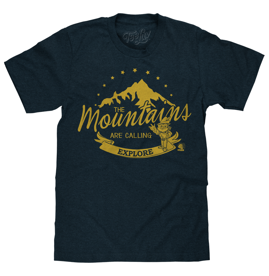 Woodsy Owl The Mountains are Calling T-Shirt - Navy