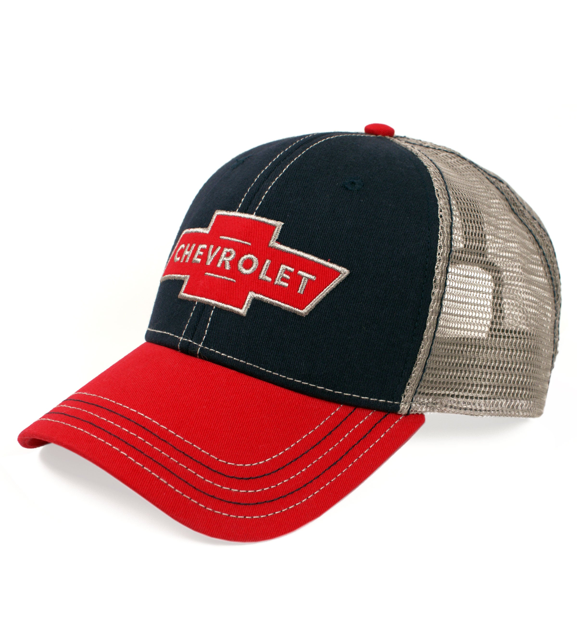 Chevrolet Chevy Bowtie Retro Vintage Style Trucker Patch Hat Cap C100 Apache 80s Vintage Chevrolet Rope Snapback Trucker Mesh Hat with Chevy  main image 4