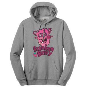 Franken Berry Monster Cereal Mascot Hooded Sweatshirt - Oxford Gray