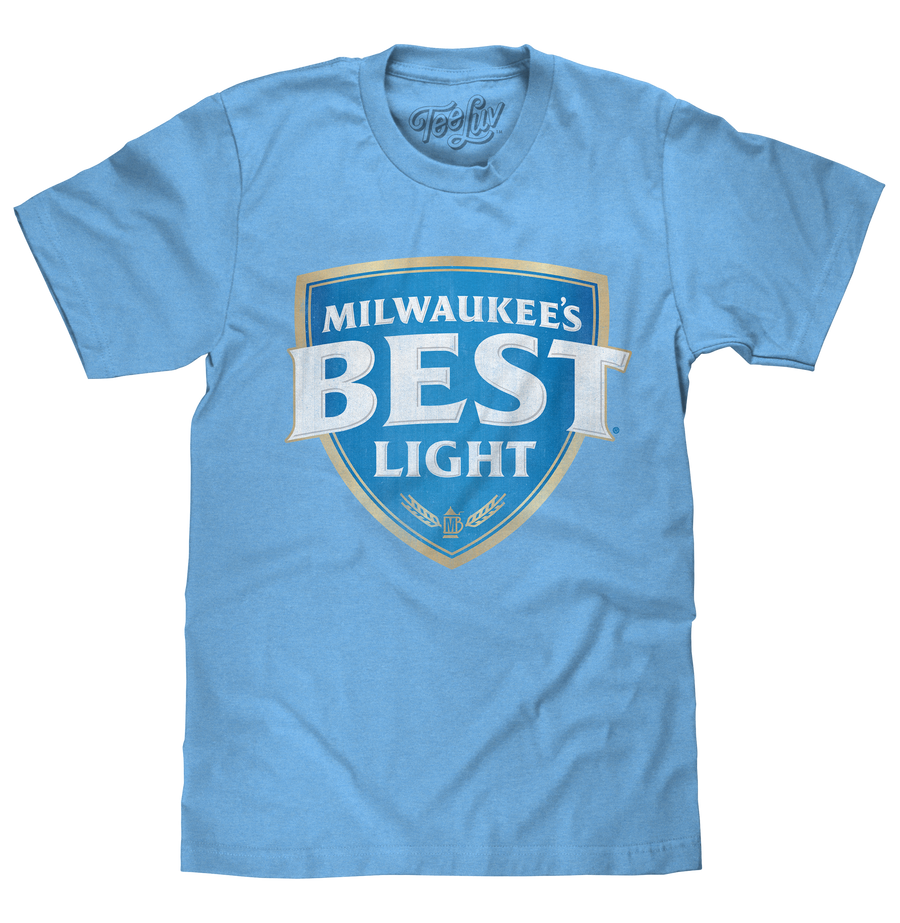 Milwaukee's Best Light Beer Logo T-Shirt - Light Blue