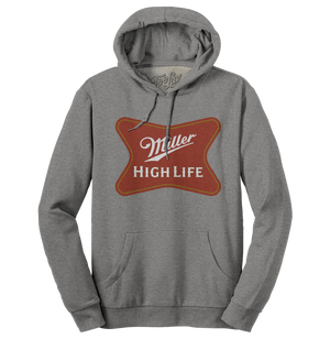 Miller High Life Beer Logo Hooded Sweatshirt - Oxford Gray