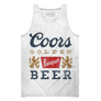 Distressed Coors Banquet Beer Logo Tank Top - White